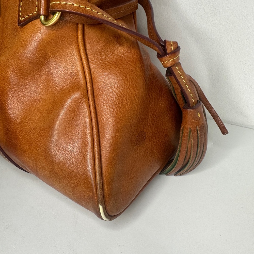 Dooney & Bourke Brown Leather Satchel - Picture 5 of 16